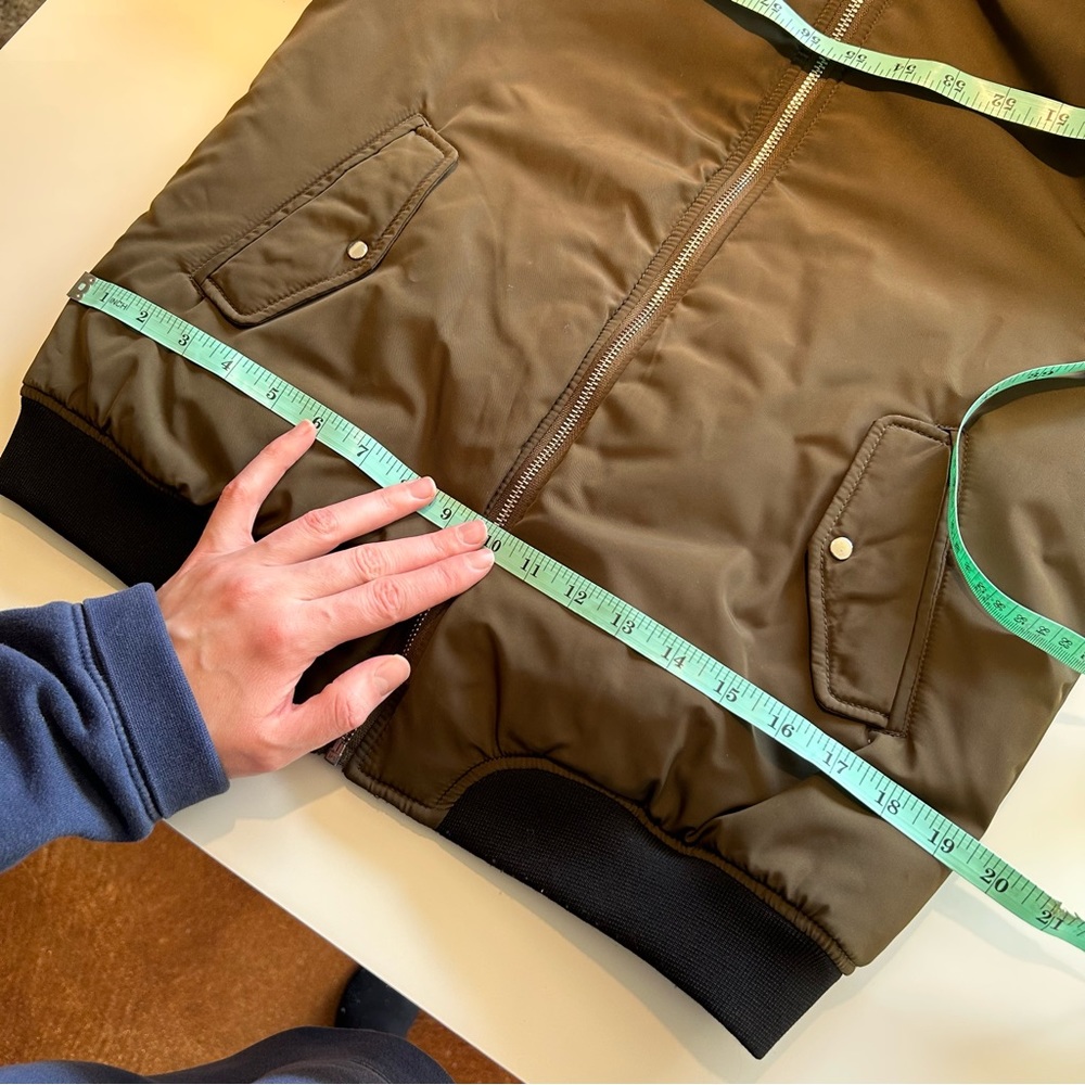 ZARA, TRF, Olive, Bomber Jacket, Size Medium - Picture 10 of 11